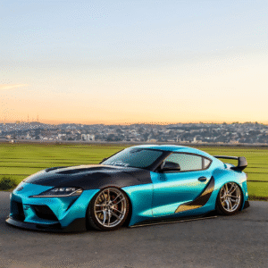 teal car