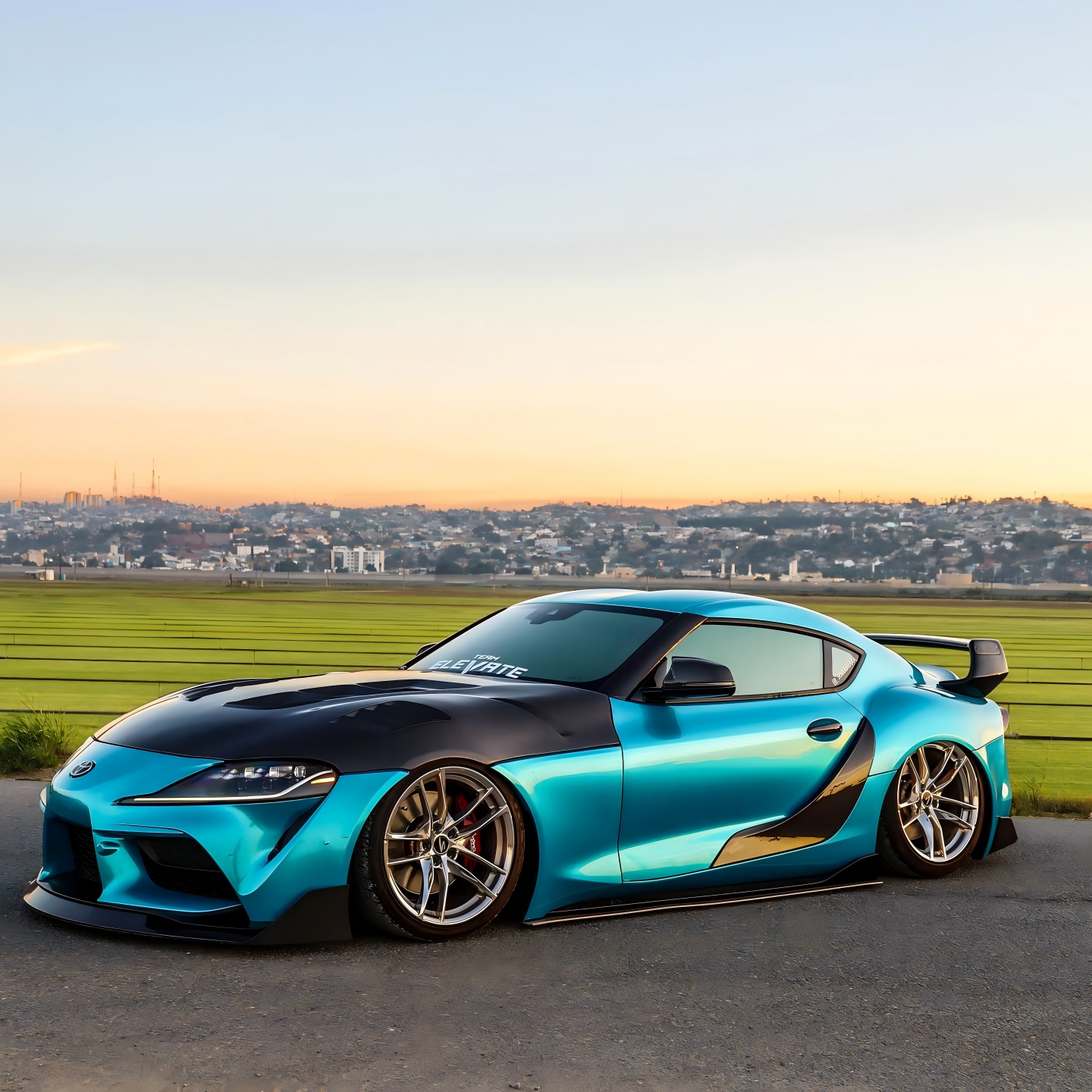 teal car