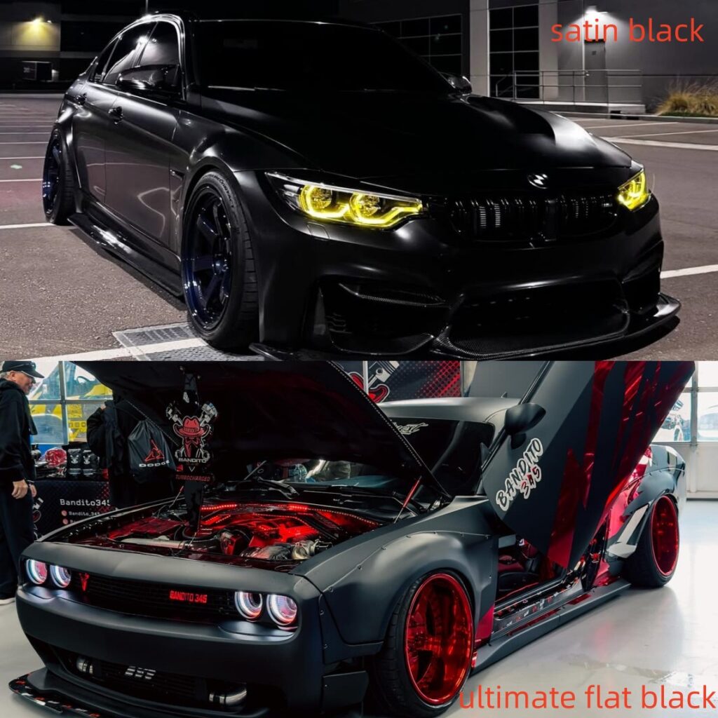 satin black vs flat black