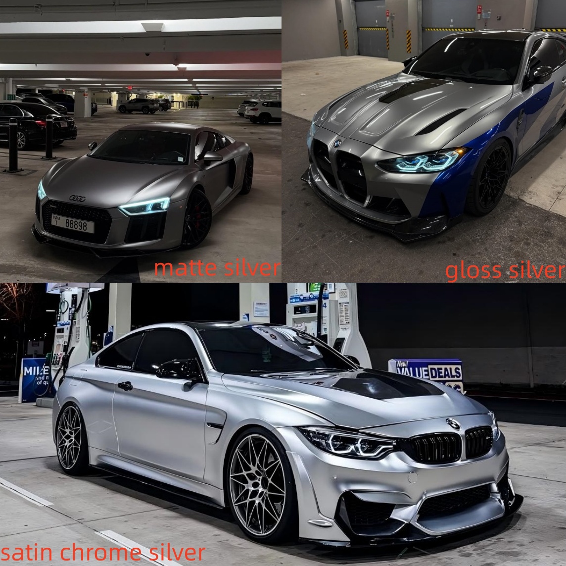 satin silver chrome