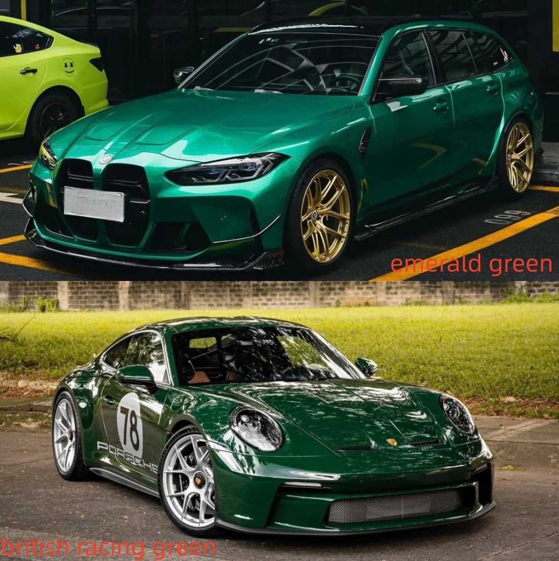 emerald green vs british racing green