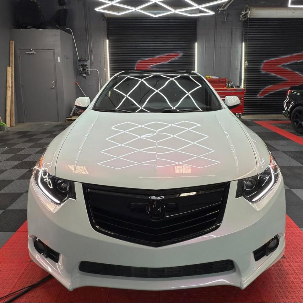 white pink iridescent car wrap