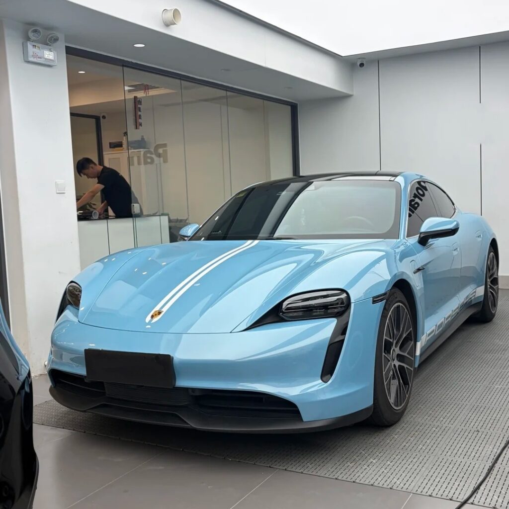ice blue car