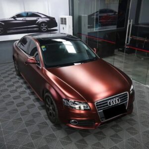 matte wine red car wrap