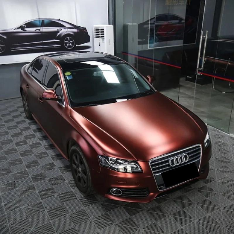 matte wine red car wrap